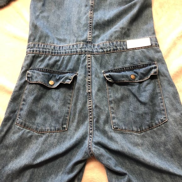 NEON Blonde Cotton Utility Boiler Denim Jumpsuit Size Medium - Picture 8 of 16